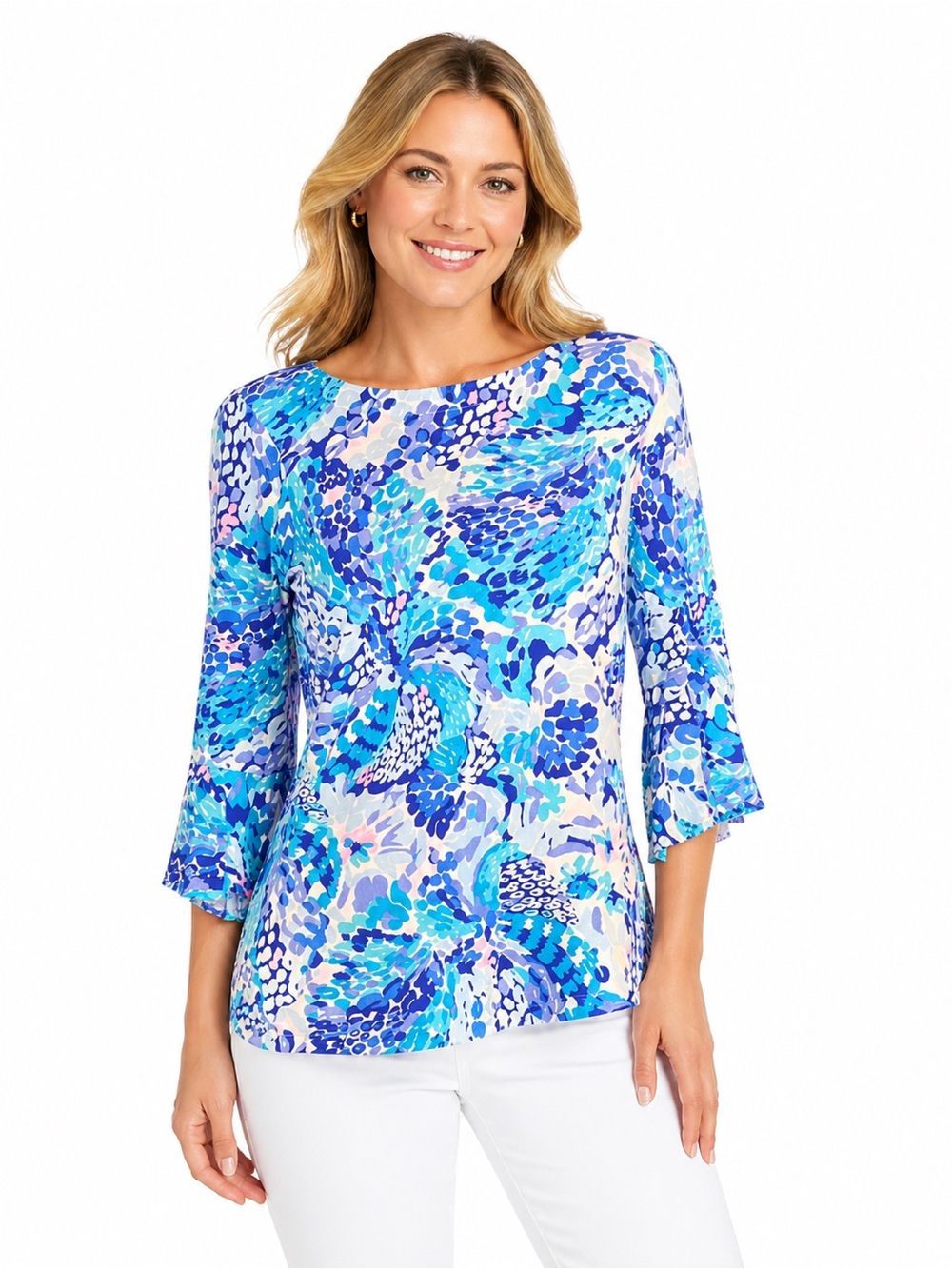 Lilly Pulitzer Vibrant Blue and Pink Blouse